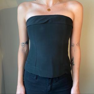 Vintage Karl Lagerfeld Black Strapless Bustier